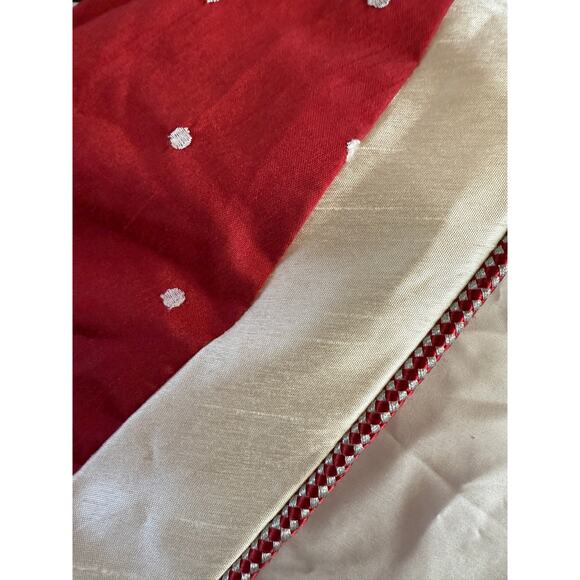 Rodeo Home Red and White Satin Embroidered Polka Dots Braided Trim - Picture 2 of 3